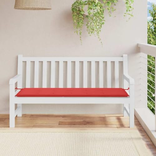 Frdhee Auflage Hochlehner, Gartenbank-Auflage Rot 150x50x3 cm Oxford-Gewebe für Sitzbank Gartenbank und Paletten Bankkissen Indoor und Outdoorkissen