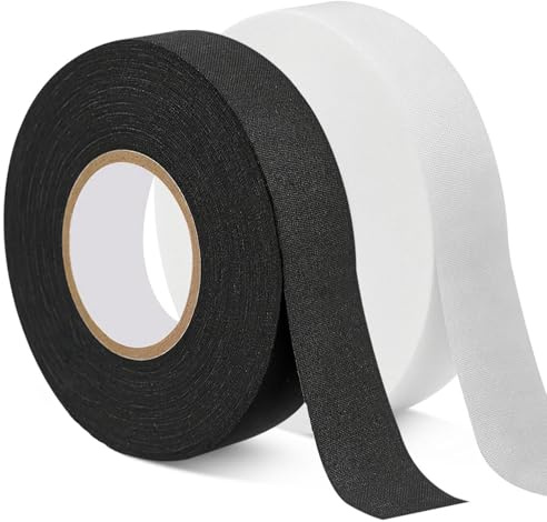 2 nastri per racchette da hockey su ghiaccio, nastro adesivo per racchette da badminton, nastro autoadesivo per impugnatura da badminton, racchetta da golf (nero + bianco)