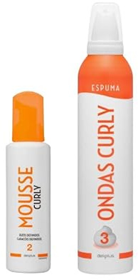 Dliplus SET CURLY Mousse Fijador Fijación 2 ProFix 200 ml + Espuma Ondas Curly Fijación 3 ProFix 300 ml