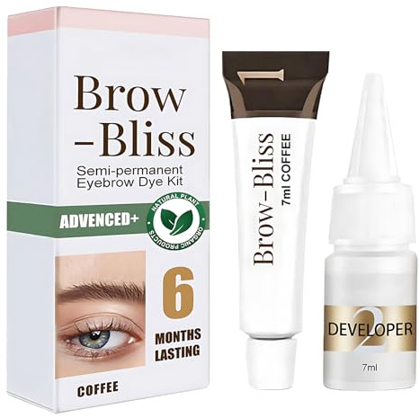 Eyelash & Eyebrow Tint Kit, Colorazione Per Sopracciglia Tinta Ciglia 2 In 1, Aspetto Naturale, Effetto A Lunga Durata, Adatto Per L'uso In Salone E A Casa (Castano Chiaro)