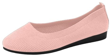 Ballerines à enfiler pour femme, antidérapantes, tricotées, confortables, sportives, plates