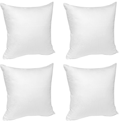 WOLTU® 4X Kissenbezug Kissenhülle Baumwolle mit Reissverschluss, 4er Set Sofakissen Dekokissen Kopfkissen Hülle Bezüge Bezug, 45x45 cm, Weiß