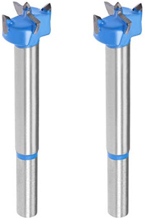 sourcing map 2Stk Forstner Bohrungsbits 60mm Schneckenöffner Lochsäge Holzbearbeitung Scharnierloch Bohrungensteil Kunststoff Grau Wolfram Holz Karbid Blau PVC