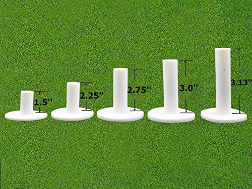 FINGER TEN Tees De Golf en Caoutchouc Conduite Gamme Valeur Valeur Lot De 5, Tapis De Dimensions DiffÉRentes Pratiquer Durable pour Hommes Femmes Enfants Sport IntÉRieu