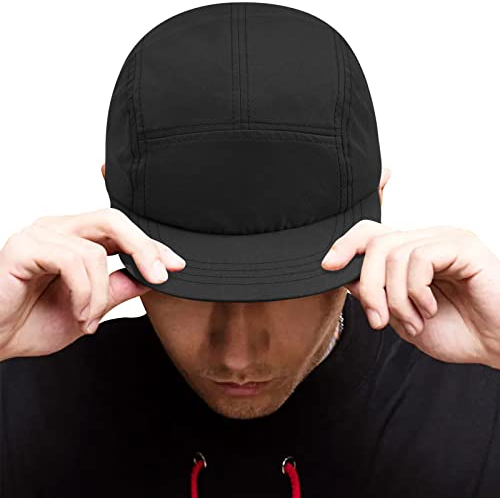 CLAPE Classic Outdoor 5 Panel Snapback Cap Short Brim Baseball Cap Schnelltrocknende Basecap Baseballkappe Verstellbare Cappy Fullcap
