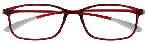 OPULIZE Ice Super Leggero Occhiali Da Lettura Cristallo Rosso Donna Uomo Cerniere Molla R61-Z +2,00