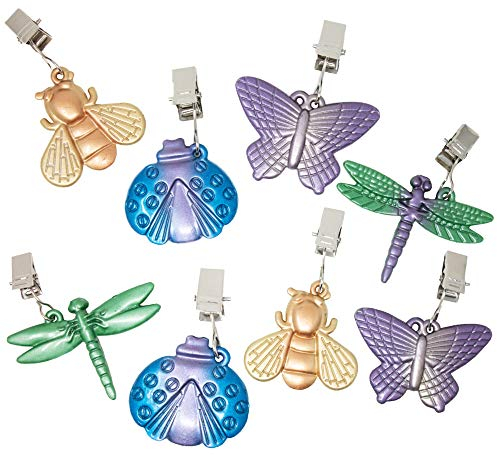 ToCi 8 x Tischtuchbeschwerer Schmetterling-Motiv – Bunte Tischdecken-Gewichte mit Klammer - Metall Tischtuchhalter für Garten, Balkon, Terrasse & Events - 6,5 x 5,5 cm, 40 g schwer