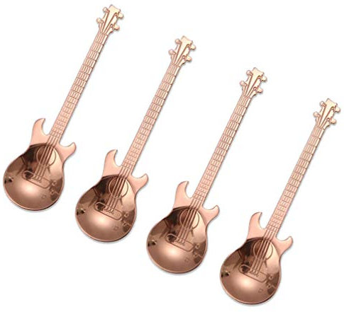 Cabilock Cuillère à Café Forme De Guitare Acier Inoxydable Pour Thé Et Boissons Froides Ustensile De Cuisine