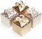 Belle Vous Weiß & Goldene Geschenkboxen mit Schleifen (36er Pack) - 9,5 x 8 cm - Zick-Zack & Sternen-Muster Geschenke Box - Kindergeburtstage, Gebäck, Baby-Partys & Hochzeiten