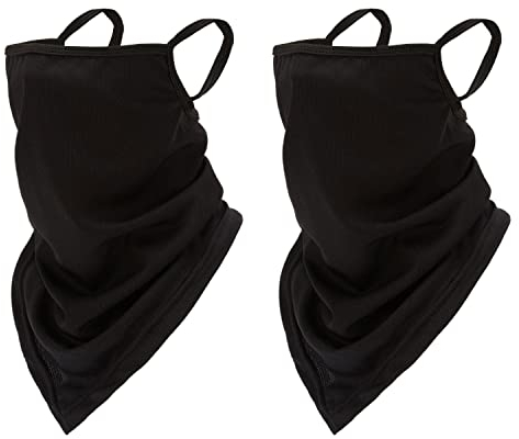 NITAIUN 2 Pcs Scarf Mask with Ear Loops Unisex Balaclava Face Mask Wind Motorcycle Mask Breathable Anti Dust Windproof Neck Gaiter Head Face Mask for Motorcycle Cycle Ski Outdoor Activities (2 Pcs)