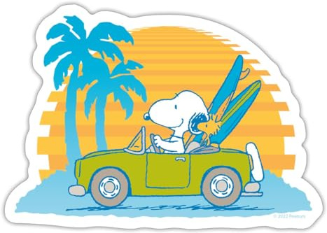 Peanuts Snoopy Cabrio Urlaub Ab Zum Strand Sticker Aufkleber