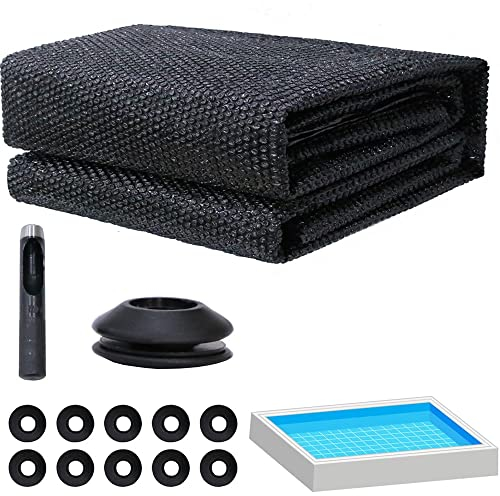 Melko Film solaire pour piscine - 600 x 400 cm - Pour une conservation efficace de la chaleur - Avec œillets - Noir - PVC - Bâche thermique pour piscines