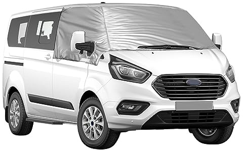 Auto Windschutzscheiben Abdeckung Ersatz für Ford Transit Custom 2012-2022, Frontscheiben Sonnenschutz, 100% Verdunkelnd, Blockiert UV Strahlen, Wetterfeste Frontscheibe Wrap Cover