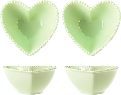 Soup Plate,Dinner Plate,Soup Mug,Heart Shaped Ramekins Set, 180ml, Creme Brulee Ramekins, Souffle Dish Oven Proof Dishes, Souffle Ramekins, Ramekins For Air Fryer-pink-Set of 2 ( Color : Grün , Size :