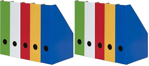 Landre Stehsammler A4, aus stabilem Karton, 7cm breit, 5 Farben, 5 Stück (Packung mit 2)