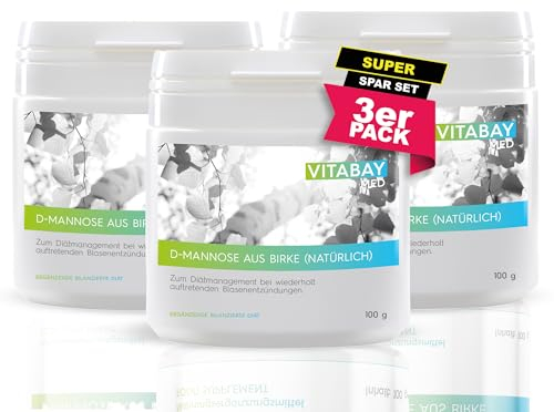 Vitabay D Mannose Pulver aus Birke - 300g D Mannose Pulver Birke Vegan - D-Mannose Pulver D Manose Pulver D- Mannose D Mannose Birke Dmannosse Pulver - Demanose Dmannosse Demannose Manose D Pulver