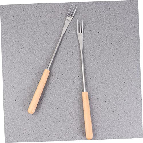 PRETYZOOM 6St stainless steel inoxlm außen Cocktailgabeln vegane Vorspeisen Mixer -Kit aus Edelstahl mit Holzgriff Grill Hot-Pot-Spieße Schneebesen Mäusespeck heißer Topf