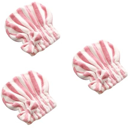FRCOLOR 3stücke Hair Drying Cap Mit Bowknot Saugfähiges Handtuch Für Schnelles Trocknen Von Nassem Haar Für Bad Make-up Und Und Hautfreundlich
