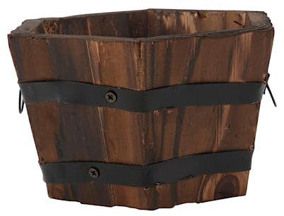 Mipcase 1pezzi Secchio Di Legno Multifunzionale Fioriera in Legno Vaso Di Fiori Creativo Per Piante Succulente Fioriera Pratica Per Balcone Giardino Ufficio