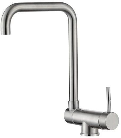 XJTNLB Küchenarmatur Klappbar Gebürstet Armatur Küche Vorfenster Wasserhahn Küche Kippbar Spültischarmatur Vorfenstermontage