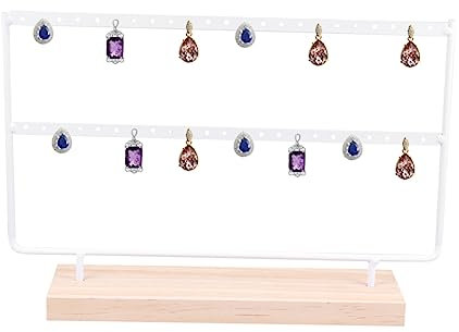 SAFIGLE Schmuckaufbewahrungsregal Weiß Für Ohrringe Halsketten Diy-ornament Aus Eisenkunst Präsentationsständer Für Ringe Armbänder Modell Zum Schmücken Von Schlafzimmer Oder