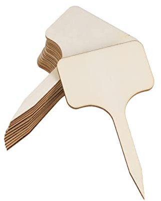 NUOBESTY T-typ Pflanzenetiketten 30 Stück Holz Quadratisch Stick Dekorative Gartenmarkierungen