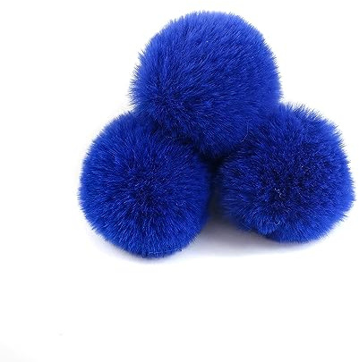 Blausky 10 Stück Bommel für Mütze,Kunstfell Pompon,Bunt Groß Pompons mit Gummiband,Pompons zum Basteln,Bommel Fluffy Pom Poms,für Ostern Weihnachts DIY Kreativen Handwerk Dekorationen,Dunkelblau,7 cm