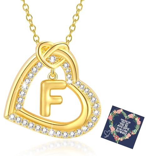 Esmoly Kette Damen Silber Kette mit Buchstaben Geschenke für Frauen Mädchen | Necklace Women Zirkonia Herz Anhänger A-Z Halskette Damen Freundin 18+2 Inches