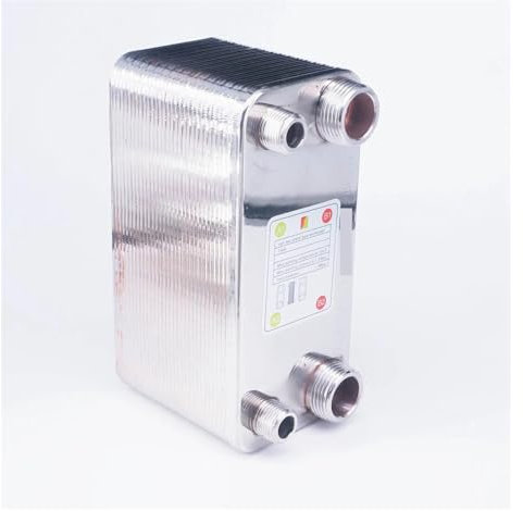 VCHICS Wärmetauscher, 32 Platten Wärmetauscher Bier Würze Kühler Kühler SUS 304 Edelstahl for Homebrew Kühlung Für Fußbodenheizung, Warmwasserbereitung