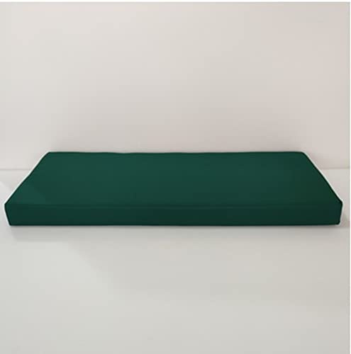 Wasserdichtes rutschfestes Gartenbankkissen, abnehmbares Sitzkissen für Terrassenmöbel, rechteckige Bankauflage für Schaukel, Esszimmerstuhl, Erkerfensterkissen, Dunkelgrün, 200 x 40 x 5 cm