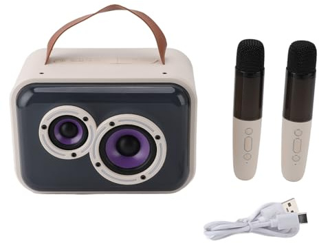 Vomeko Mini Karaoke Machine, microfono per bambini, altoparlante per microfono Bluetooth a cordone per feste