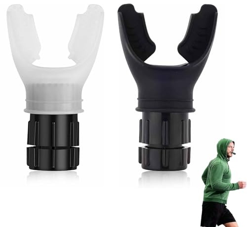 2pcstragbares Atemtrainer Breathing Trainer,Lungentrainer Ausdauertraining,Lungentrainer,Breathing Trainer,Lungenübungsgerät Mit Einstellbarem Widerstand,Verbessert Die Kraftausdauer(Weiß Und Schwarz)