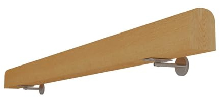 Scaletta in legno con ganci in ferro, 80 cm, montaggio a parete, per evitare scivolamenti, ideale per casa, ospedale, anziani e bambini