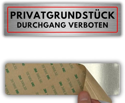 LEIASA | Cartel de propiedad privada – 5 x 18 cm – grosor 0,8 mm – Aluminio – Placa autoadhesiva – No hay acceso – Identificación de la propiedad – (propiedad privada)