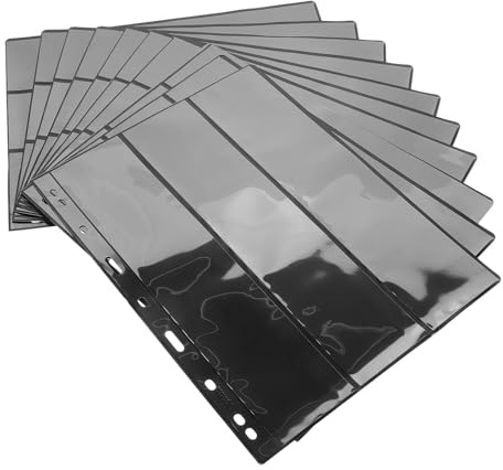 ANDRESLAD 10 pièces Pages Album Noir Feuilles Réutilisables Double Face Pet Protection et Organisation pour Collectionneurs de Timbres