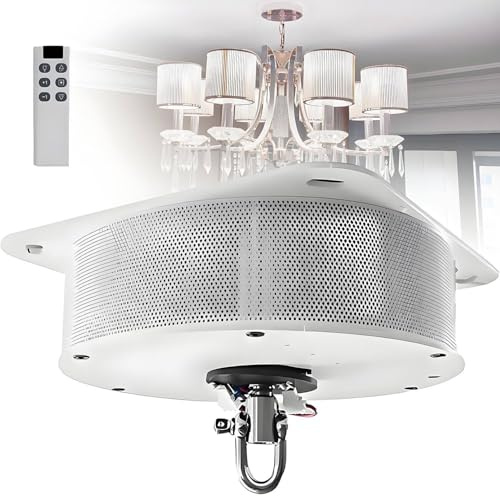 WHYYDSS Système de Levage de Lustre 2 en 1, motorisé et Robuste, pour Villas et suspensions, avec télécommande et Interrupteur Mural, idéal pour hôtels et Salons. 130KG