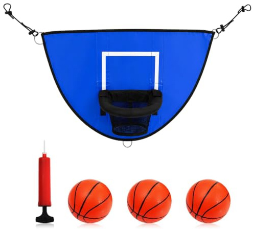 Trampolin Basketballkorb, Mini Basketballkorb mit 3 Mini Basketbällen, Basketball Set Trampolin Zubehör, Basketballkorbe für Trampoline für Innen und Außenbereich