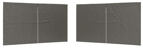 Lot de 2 Parois Latérale pour Tonnelle, Panneaux Latéraux pour Pavillon 2 pcs Anthracite 400x195 cm PE et Acier