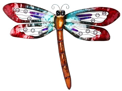 Christmas Concepts® 66cm Bunte Metall Libelle Wand Kunst - Indoor/Outdoor Garten Dekoration