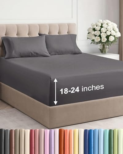 Extra Deep Pocket Sheets - 4 Piece Twin XL Sheet Set - Fits Extra Deep Mattress