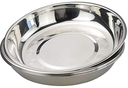 Hokky Set of 4 Stainless Steel Round Plate, Dinner Plate Set