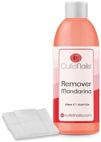 Remover 100ml para retirar Esmaltes Permanentes + 10 Celulosas | Acetona con Olor a Naranja | Made in Spain