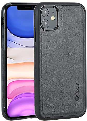 Molzar GripBig Series for iPhone 11 Case, Built-in Metal Plate for Magnetic Mount, Works with Qi-certified Chargers, Compatible with iPhone 11, Black/Black
