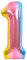Globo 1er Cumpleaños Número 1 Pastel Multicolor Gigante, Globo XXL de 100cm. Decoración Cumpleaños. Aire o Helio.