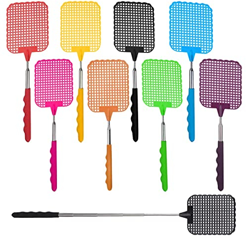 Matamoscas Manual,Matamoscas,8 Piezas de Matamoscas Extensible,Fly Swatter ​Control Manual de Swat Ajustabl Matamoscas Plástico Extensibles Extensión Telescópica Longitud 26-76cm