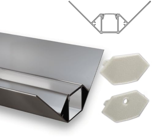 INNOVATE LED Trockenbauprofil 2m milchig Inneneck für LED Streifen bis 12mm | Deckenleisten Trockenbau indirekte Beleuchtung Wohnzimmer I Alu Profil Trockenbau Fußleisten Bad Kinderzimmer Küche