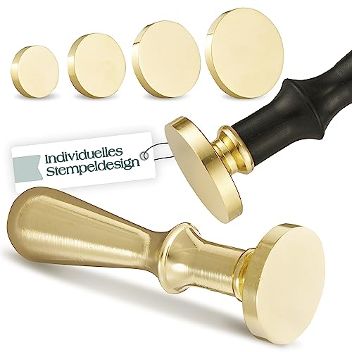 SEALED® Siegelstempel personalisiert mit eigenem Logo/Text, Wachssiegel Stempel individuell, verschiedene Größen und Griffe verfügbar (Mit eigenem Logo/Text)