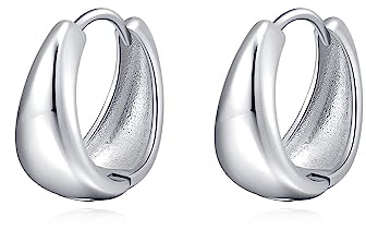 SLUYNZ 925 Sterling Silber Tropfen ohrringe Creolen für Frauen Damen Tropfen Creolen Ohrringe klobige Creolen