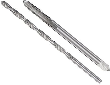 CoCud Gewindebohrer und Bohrer Set M5 x 0.8 Gewinde 80mm Länge Gewindebohrer 5mm Bohrer Metrisch Extra Lang Maschinenschraube Gewindebohrer und Drehbohrer - (für Gewindeschneiden) 1Set