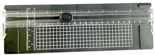 A4 Papierschneider zum Schneiden von Papier, Gutschein, Etiketten, Karton und Scrapbooking, für Büro und Zuhause, Schwarz, 26,7 x 8,9 cm